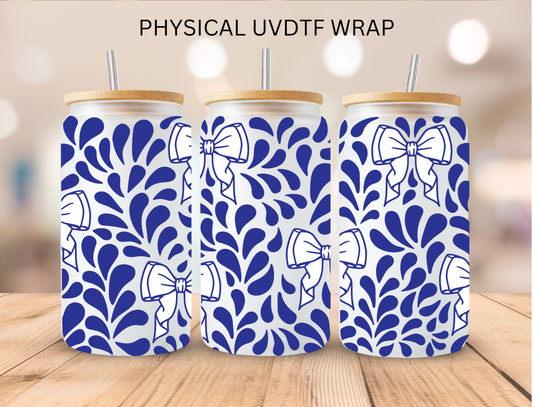 Blue Bows Talavera - 16 oz / 20 oz Libby UV DTF