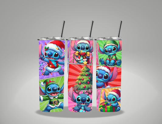 Alien Christmas - 20oz Skinny Tumbler / 25 Oz Glass Tumbler Wrap