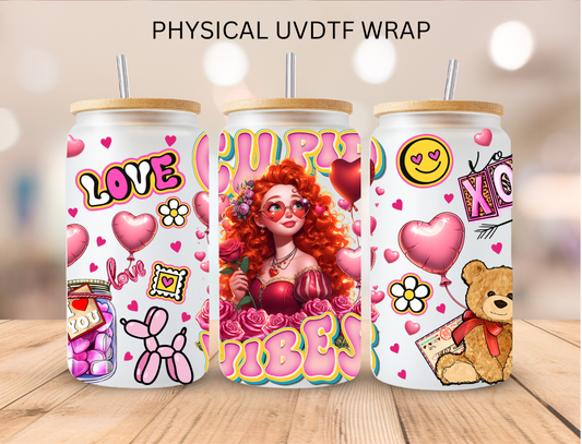 Valentines Cupid Vibes Arrow Princess - 16 oz / 20 oz Libby UV DTF
