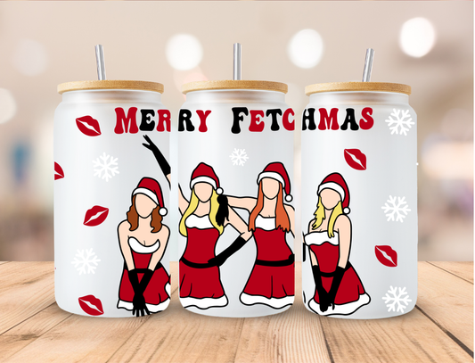 Christmas Merry Fetchmas - 16 oz / 20 oz Libby UV DTF Wrap