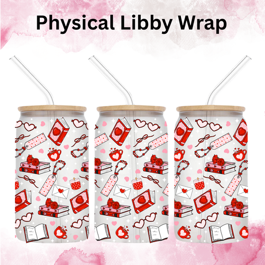 Valentines Book n Bookmarks - 16 oz / 20 oz Libby UV DTF