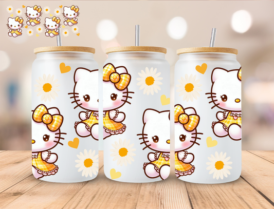 Daisy Kitty - 16 oz / 20 oz Libby UV DTF Wrap