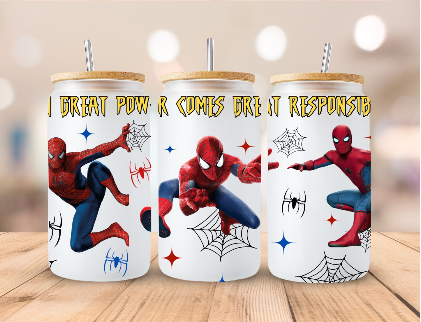 Spider Hero - 16 oz / 20 oz Libby UV DTF Wrap