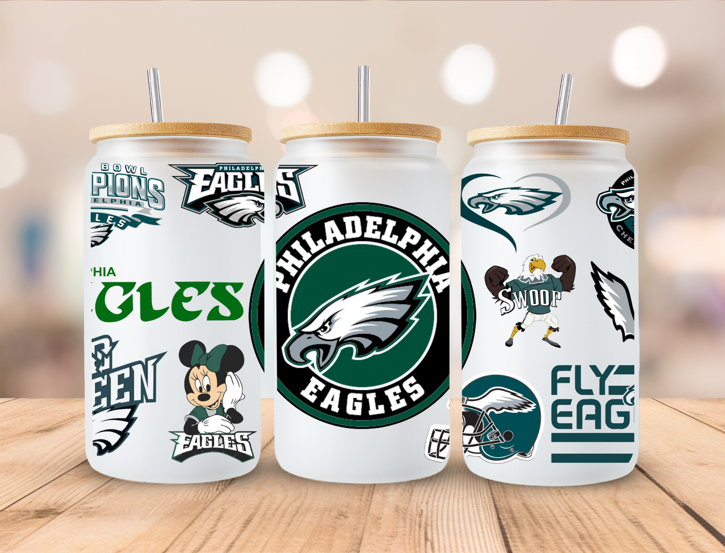 Football Eagles - 16oz Libby UV DTF Wrap