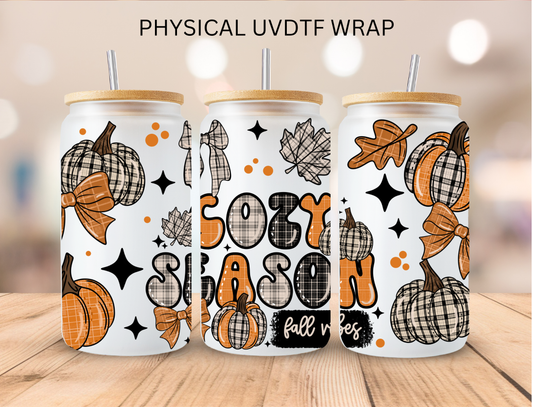 Cozy Season Fall Vibes - 16 oz / 20 oz Libby UV DTF Wrap