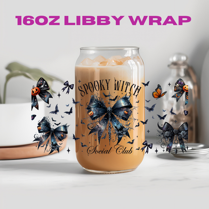 Halloween Spooky Witch Club Collection - 16 oz / 20 oz Libby UV DTF Wrap