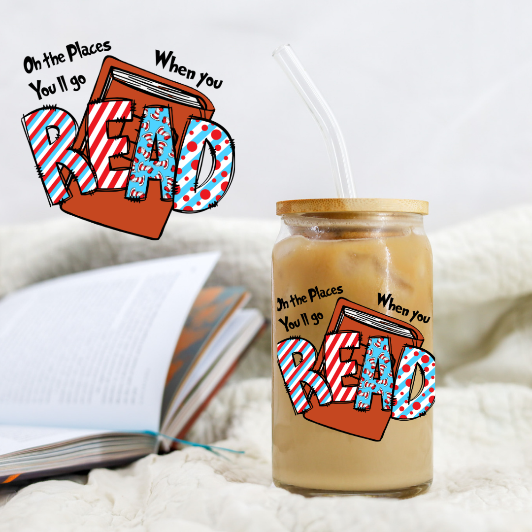 Cat Hat Where you Go Read - UVDTF decal