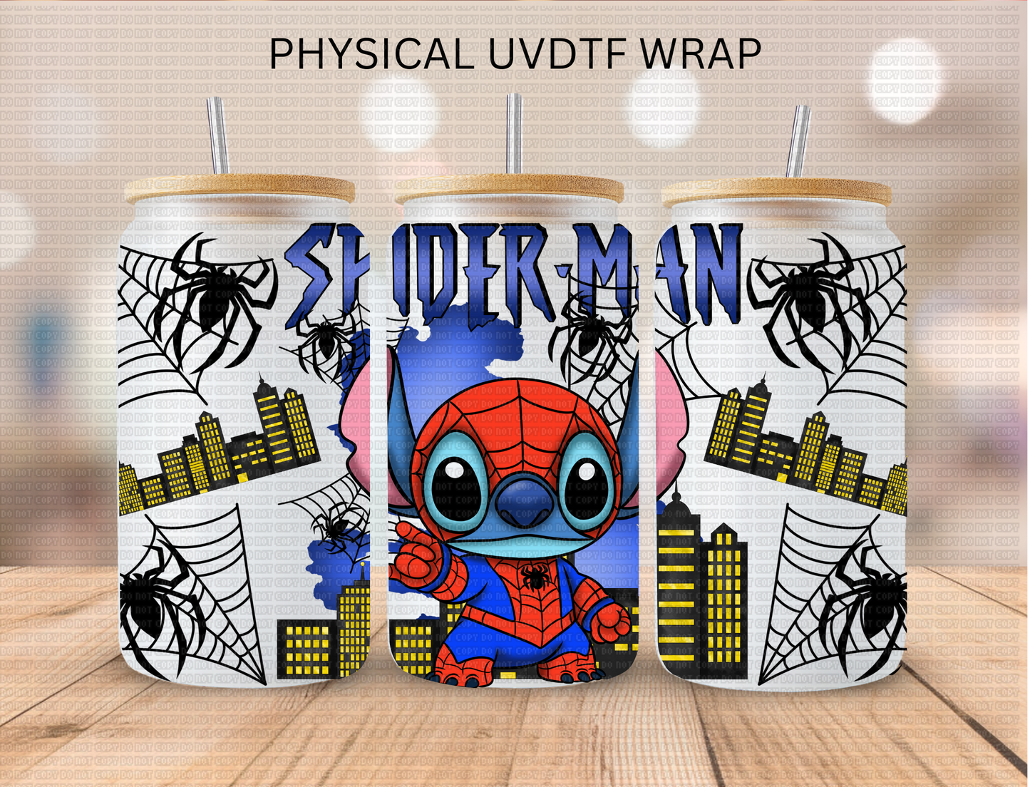 Blue Alien Spider Guy - 16 oz / 20 oz Libby UV DTF Wrap