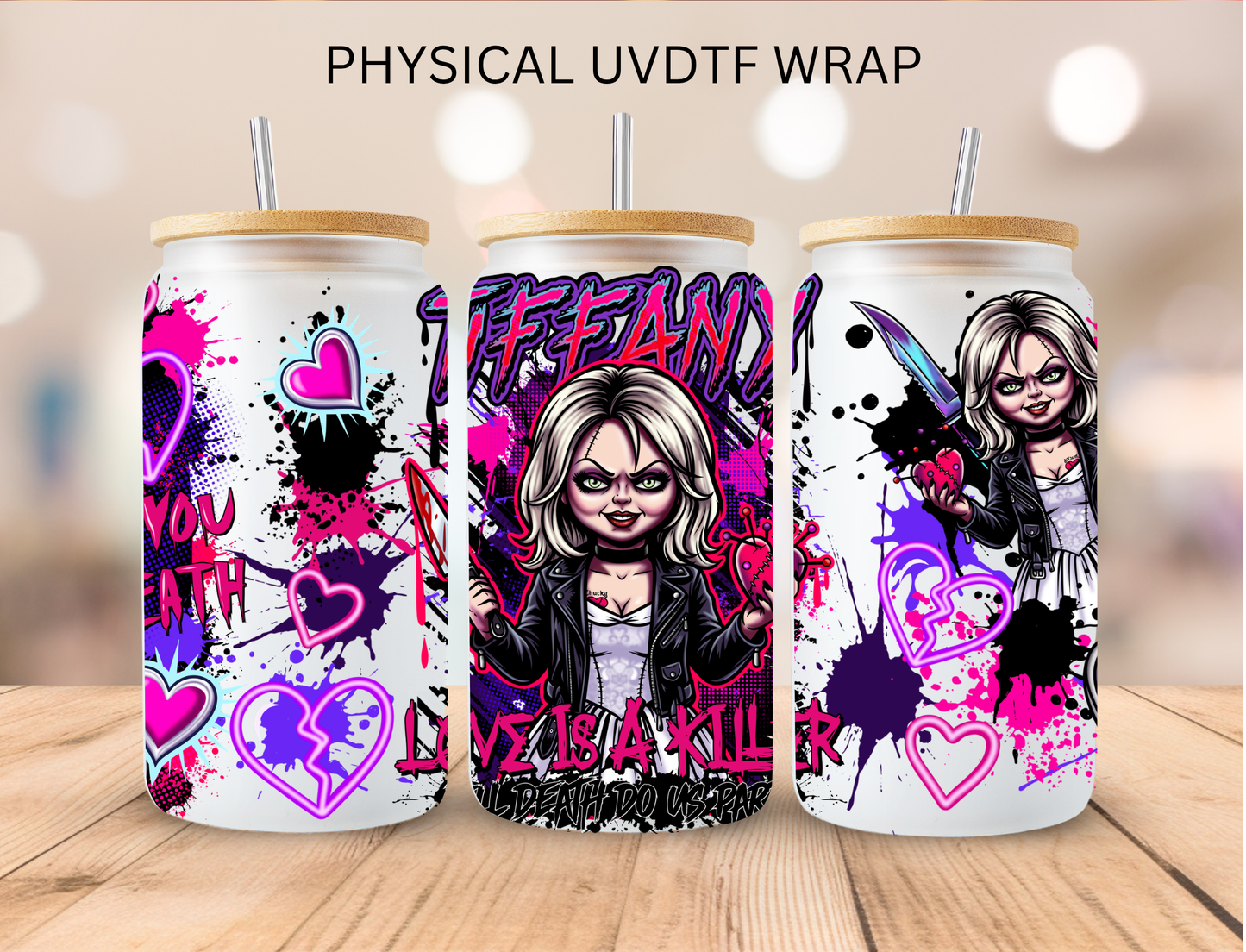 Halloween Tiffan Doll - 16 oz / 20 oz Libby UV DTF Wrap