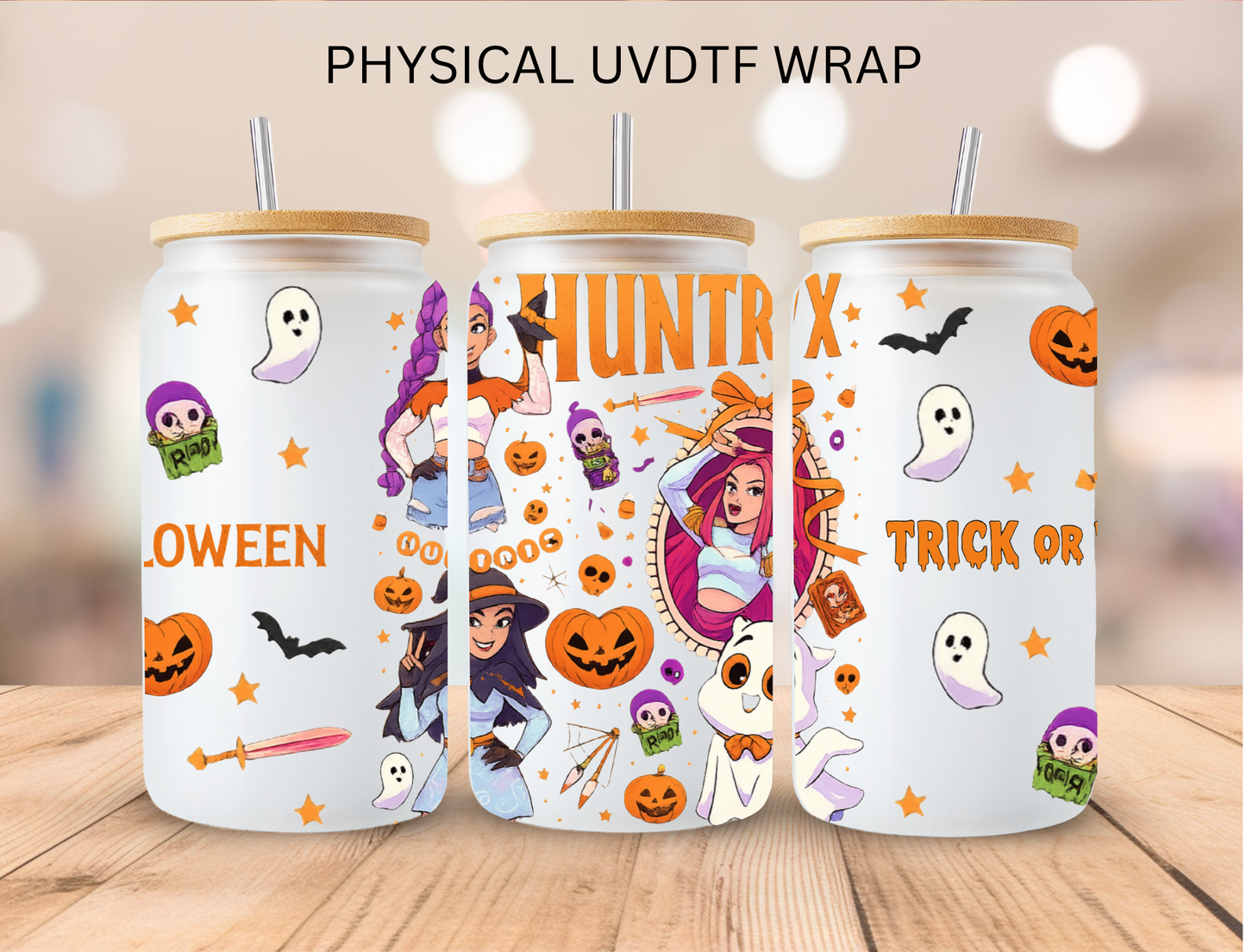 Kpop Halloween Spooky Huntrix Girls V3 - 16 oz / 20 oz Libby UV DTF Wrap