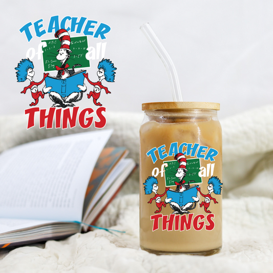 Cat Hat Teacher Things - UVDTF decal