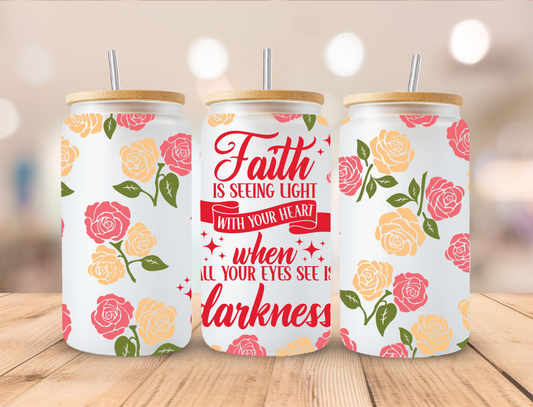 FLoral Roses Faith - Libby UV DTF Wrap EXCLUSIVE DESIGNED