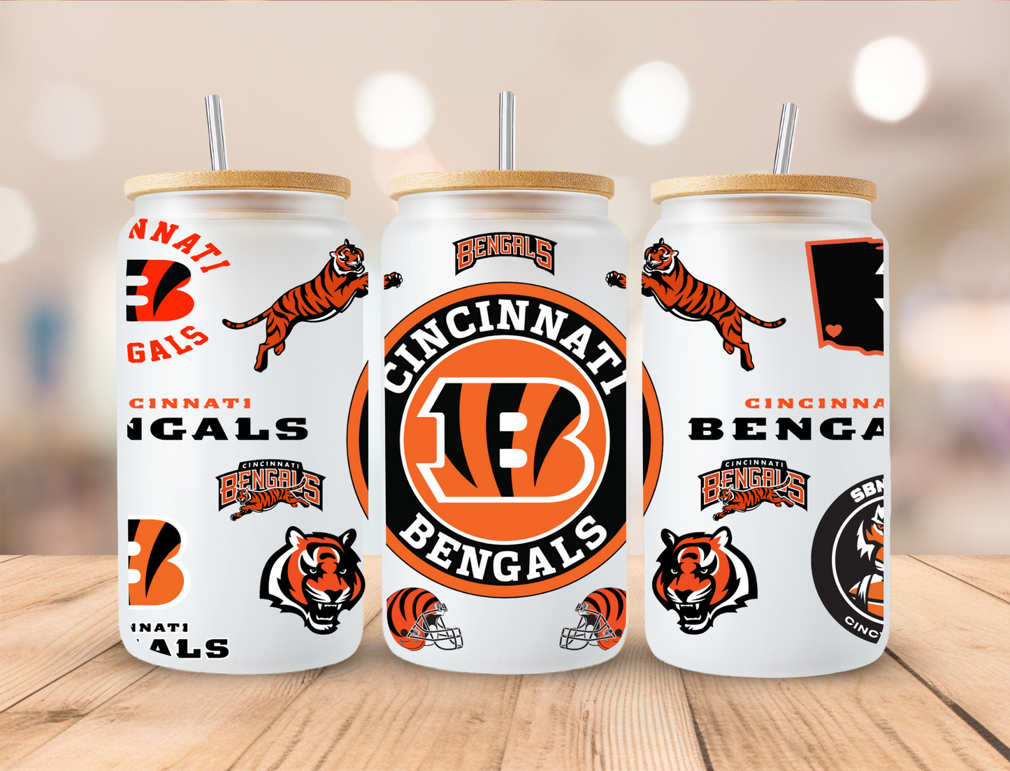 Football Bengals - 16oz Libby UV DTF Wrap