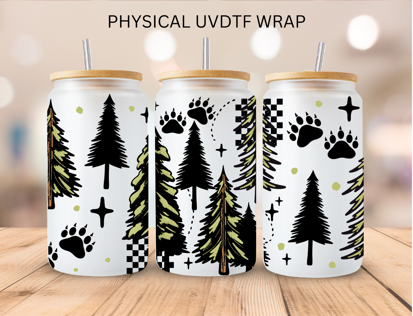 Forest Bears - 16 oz / 20 oz Libby UV DTF Wrap