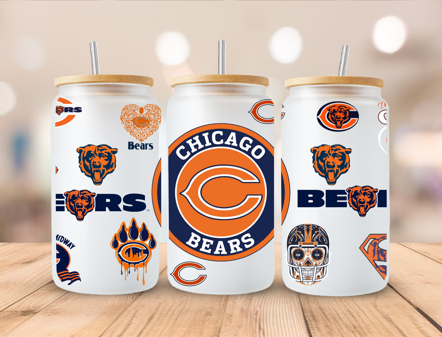 Football Bears - 16oz Libby UV DTF Wrap