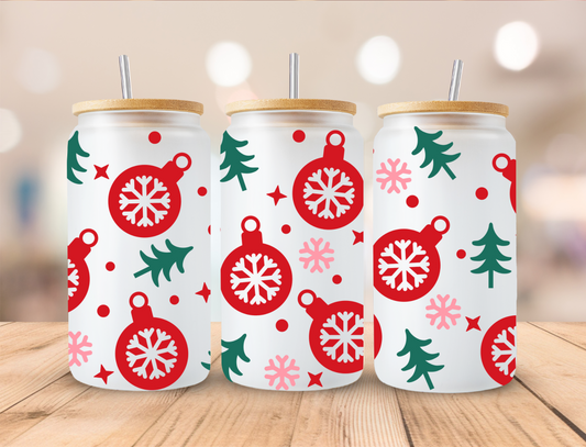 Christmas Ornaments - 16oz Libby UV DTF Wrap