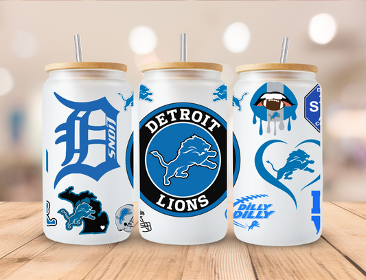 Football Lions - 16oz Libby UV DTF Wrap