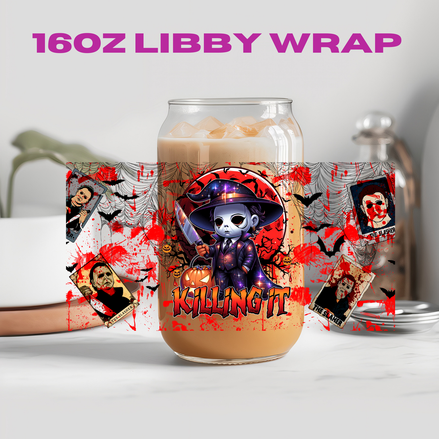 Halloween Horror Blood Splatter Collection - 16 oz / 20 oz Libby UV DTF Wrap