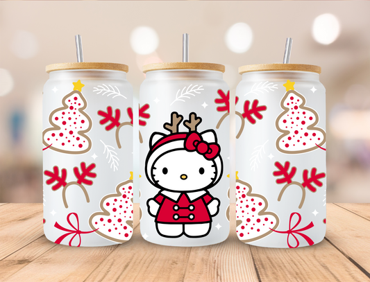 Christmas Kitty Candy - 16oz Libby UV DTF Wrap