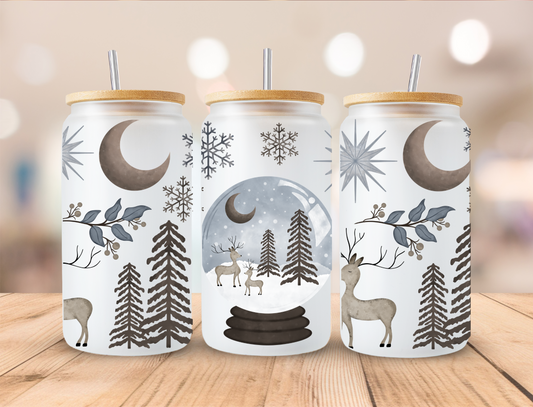 Winter Snowglobe Seen - 16 oz Libby UV DTF Wrap