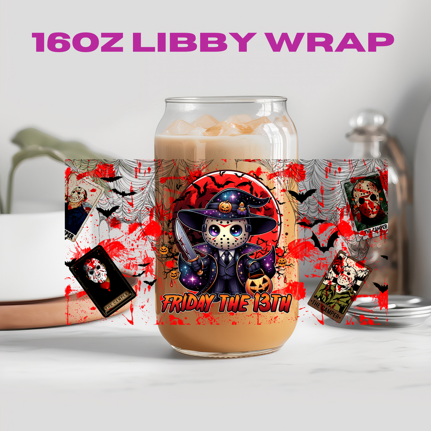 Halloween Horror Blood Splatter Collection - 16 oz / 20 oz Libby UV DTF Wrap