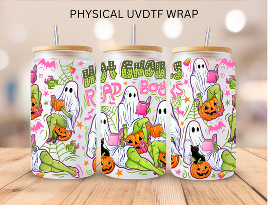 Halloween Hot Ghouls Read Books - 16 oz / 20 oz Libby UV DTF Wrap