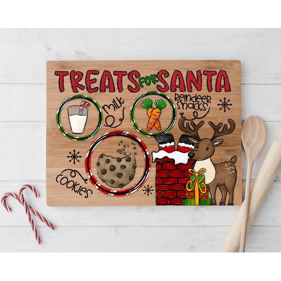 UV DTF Santa Trays Decal Multiple Sizes Dear Santa Cimney