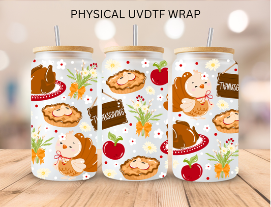 Thanksgiving Dinner Essentials - 16 oz / 20 oz Libby UV DTF Wrap