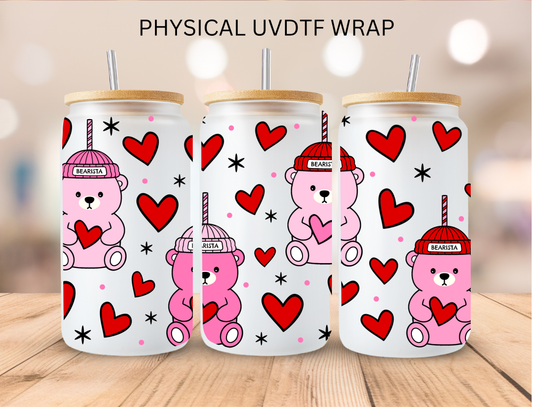 Valentines Coffee Bear Cups - 16 oz / 20 oz Libby UV DTF
