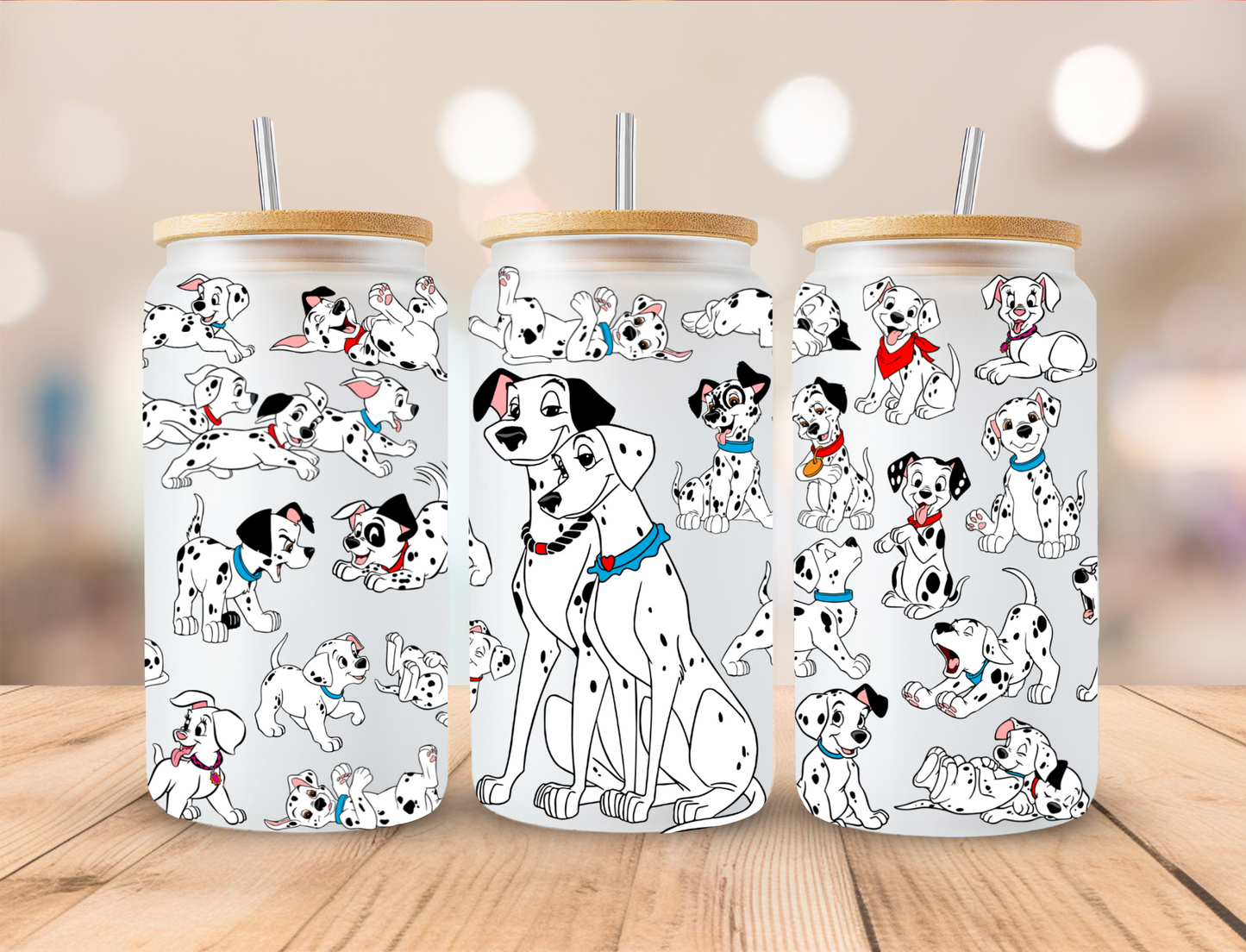 Dalmation Family - 16oz Libby UV DTF Wrap