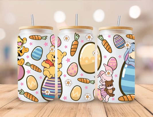 Easter Egg Bear and Friends - 16 oz / 20 oz Libby UV DTF Wrap