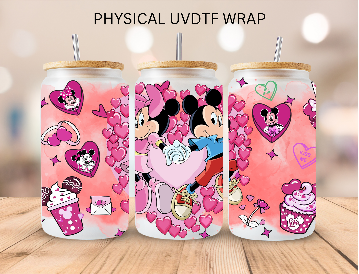 Valentines Mouse Couple Hearts - 16 oz / 20 oz Libby UV DTF