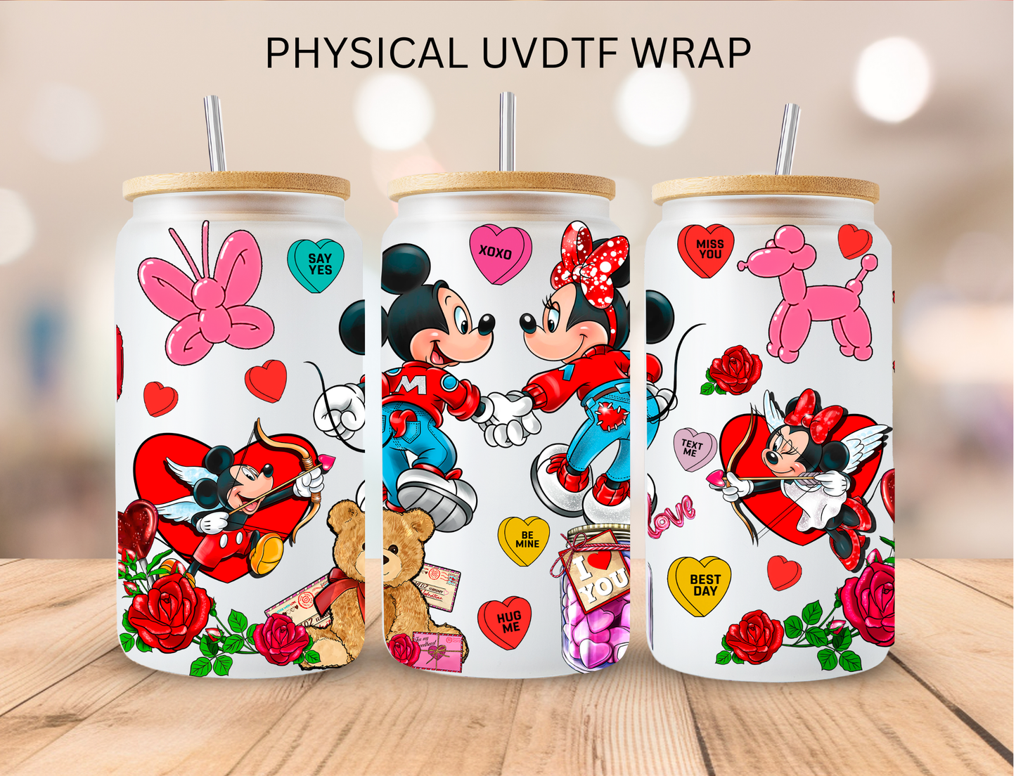 Mouse Crew Red Valentines Couple - 16 oz / 20 oz Libby UV DTF