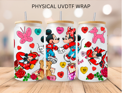 Mouse Crew Red Valentines Couple - 16 oz / 20 oz Libby UV DTF