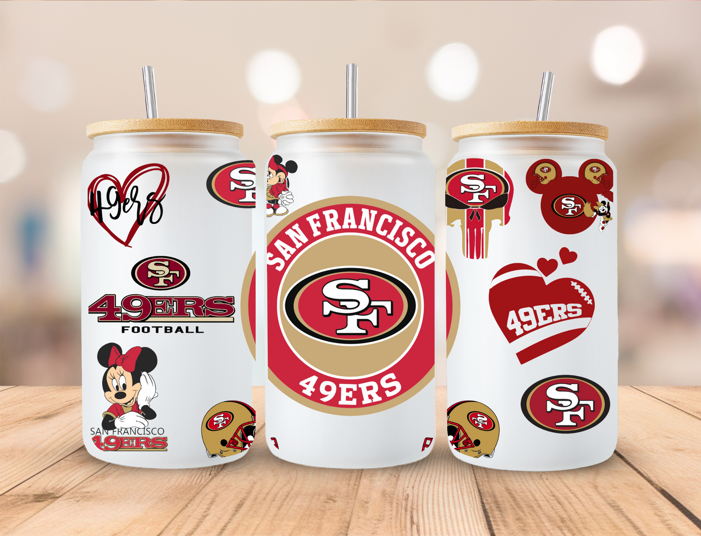 Football 49ers - 16oz Libby UV DTF Wrap