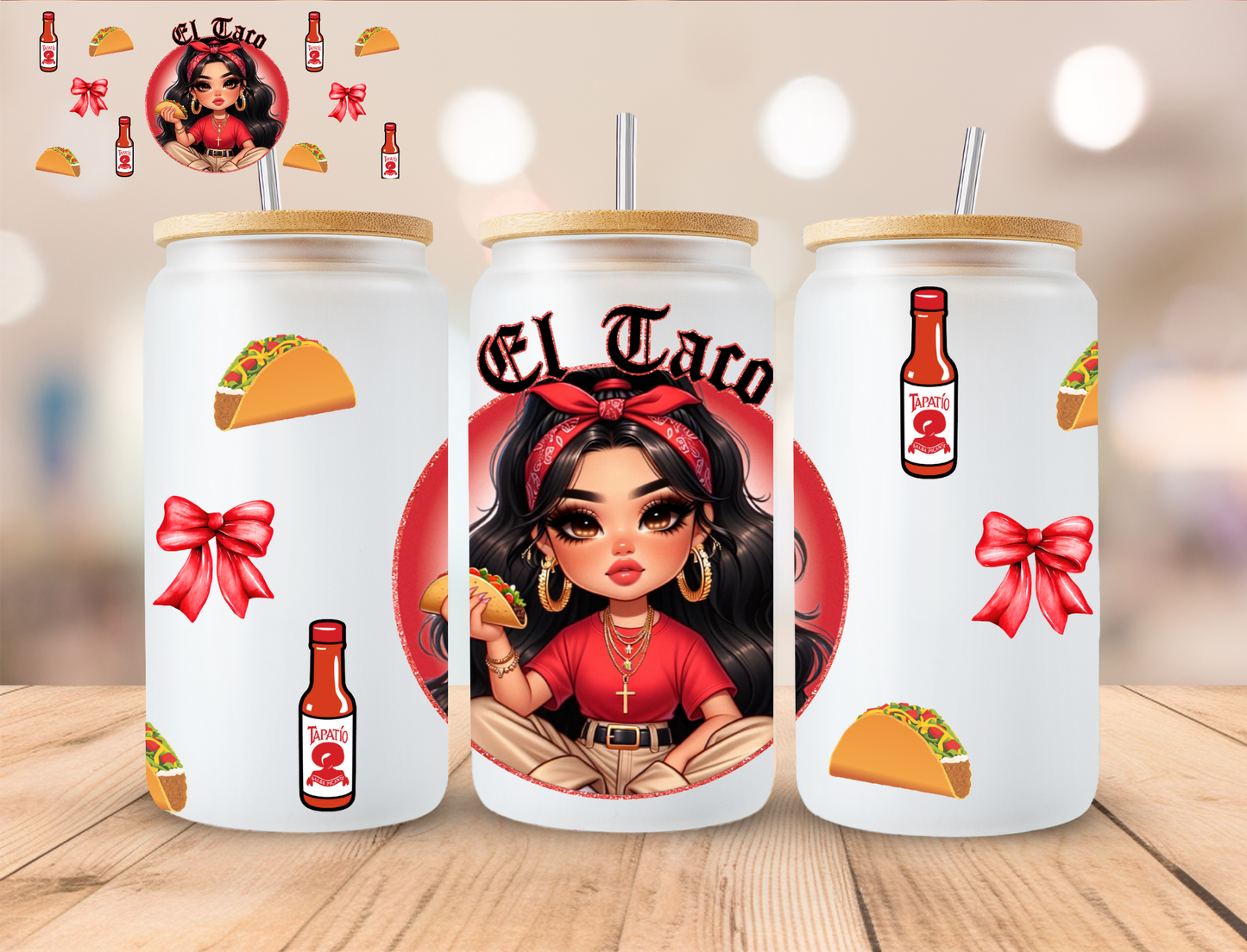 El Taco - 16 oz / 20 oz Libby UV DTF Wrap