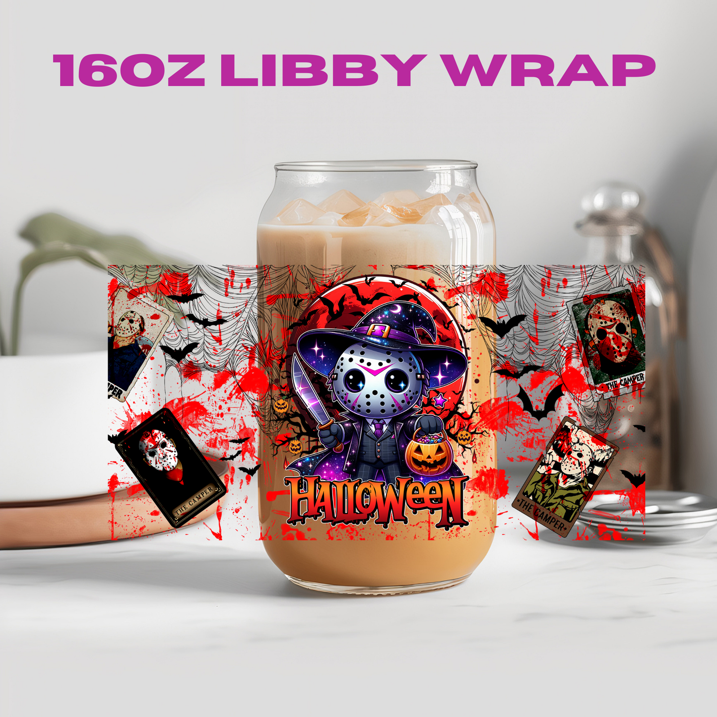 Halloween Horror Blood Splatter Collection - 16 oz / 20 oz Libby UV DTF Wrap