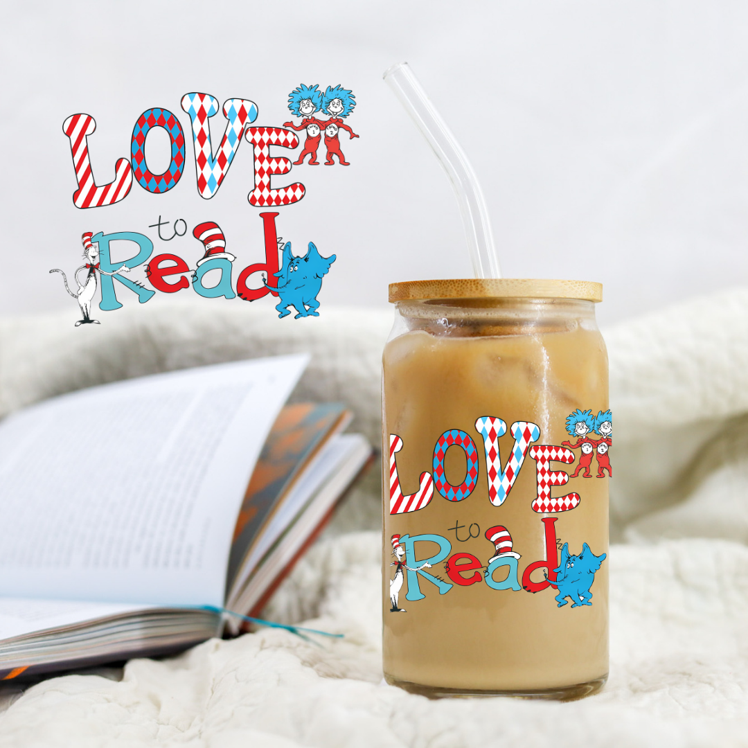 Cat Hat Love To Read - UVDTF decal