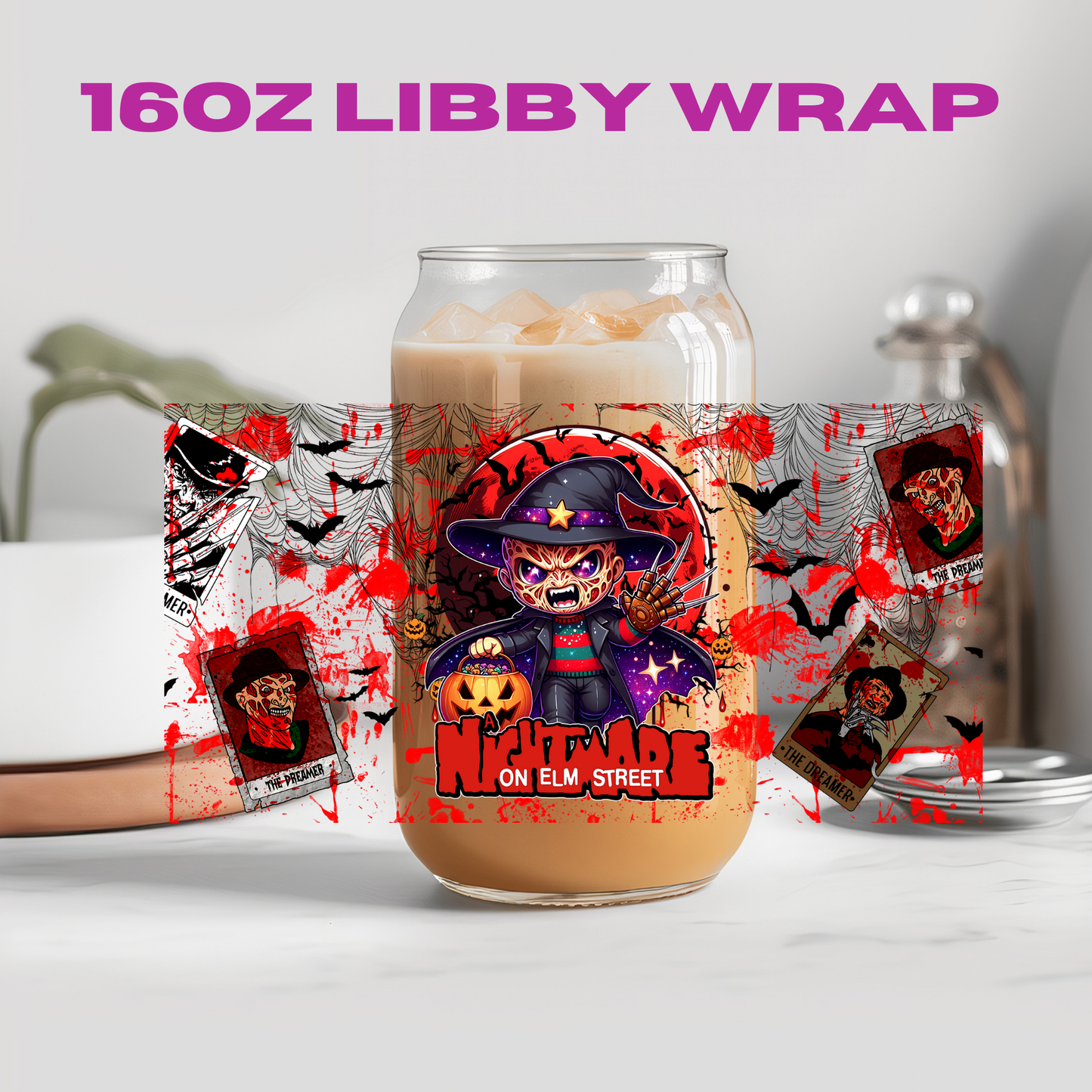 Halloween Horror Blood Splatter Collection - 16 oz / 20 oz Libby UV DTF Wrap