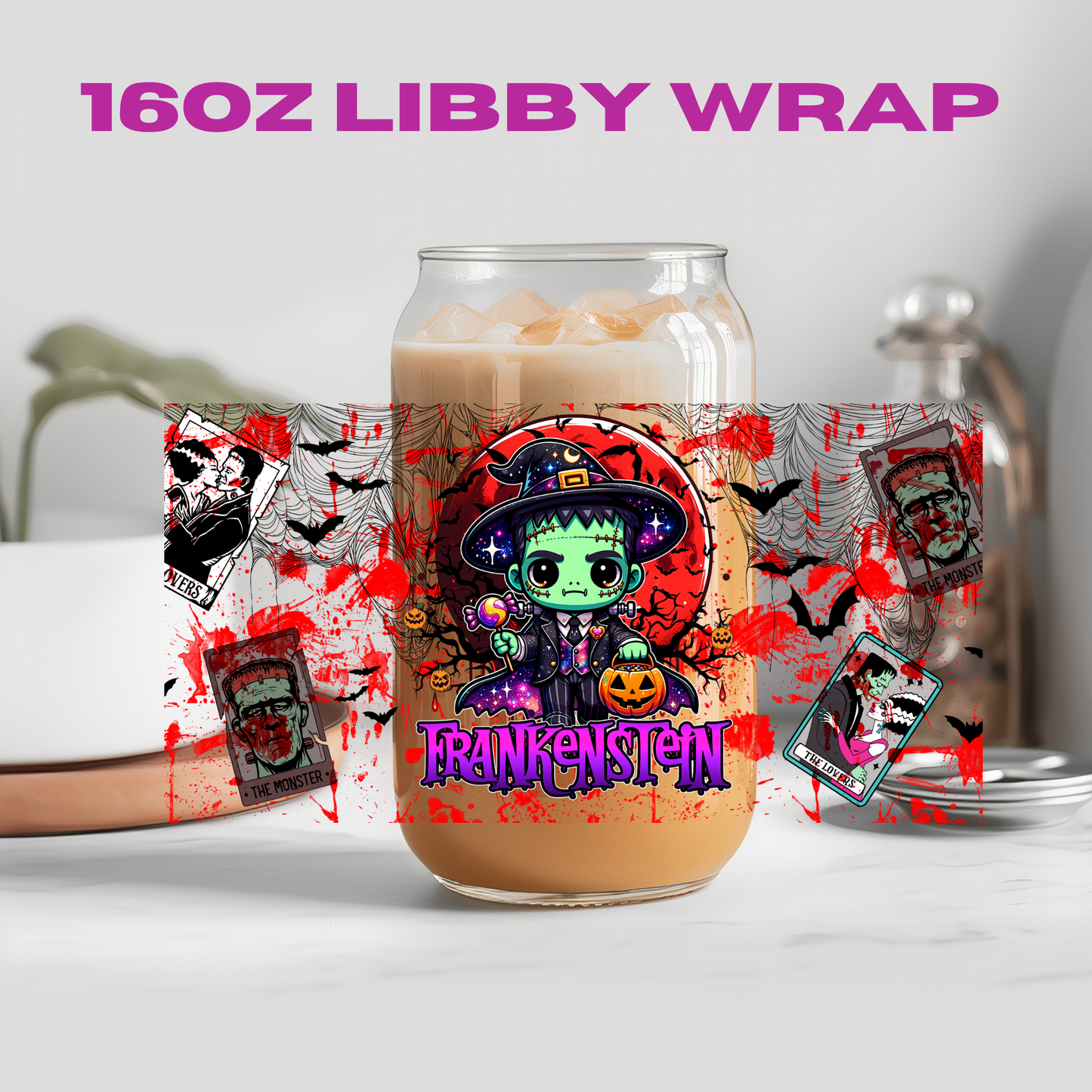 Halloween Horror Blood Splatter Collection - 16 oz / 20 oz Libby UV DTF Wrap