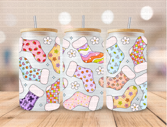 Christmas Stocking's - 16 oz / 20 oz Libby UV DTF Wrap