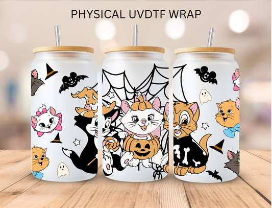 Halloween 3 Kitties - 16 oz / 20 oz Libby UV DTF Wrap