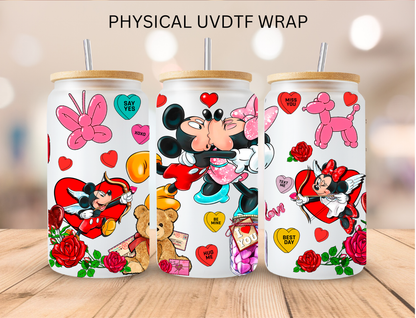 Mouse Crew Red Valentines Couple - 16 oz / 20 oz Libby UV DTF