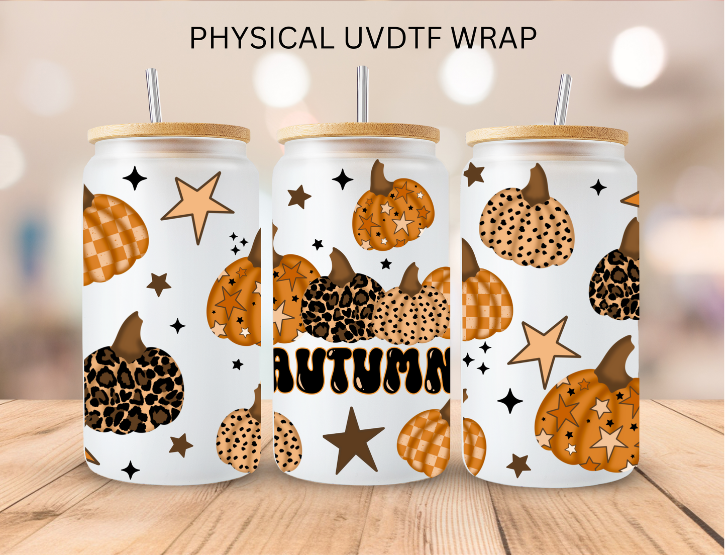 Autumn Pumpkins - 16 oz / 20 oz Libby UV DTF Wrap