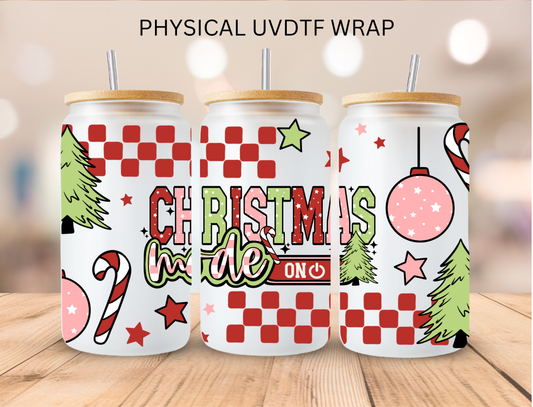 Christmas Mode On - 16 oz / 20 oz Libby UV DTF Wrap