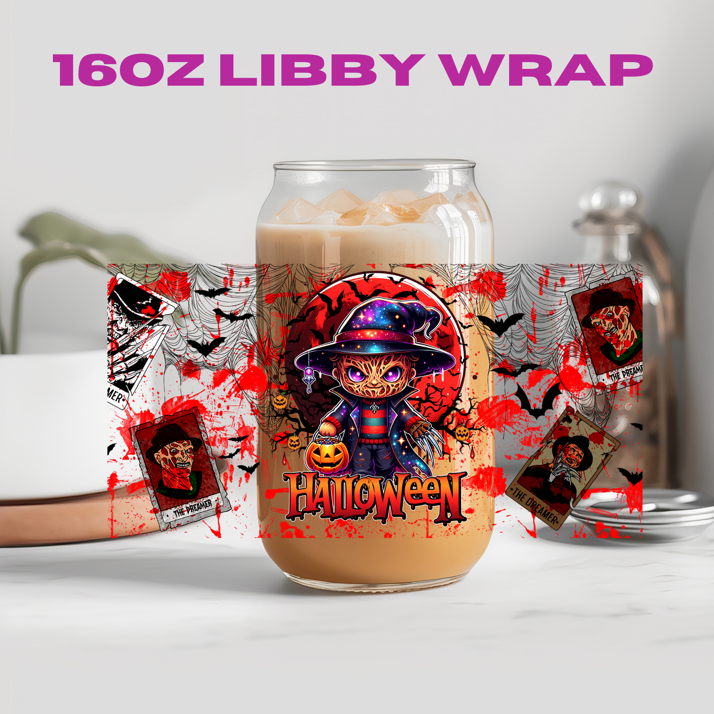 Halloween Horror Blood Splatter Collection - 16 oz / 20 oz Libby UV DTF Wrap