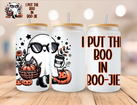 Halloween I Put The Boo In Boo-Jie - 16 oz / 20 oz Libby UV DTF Wrap