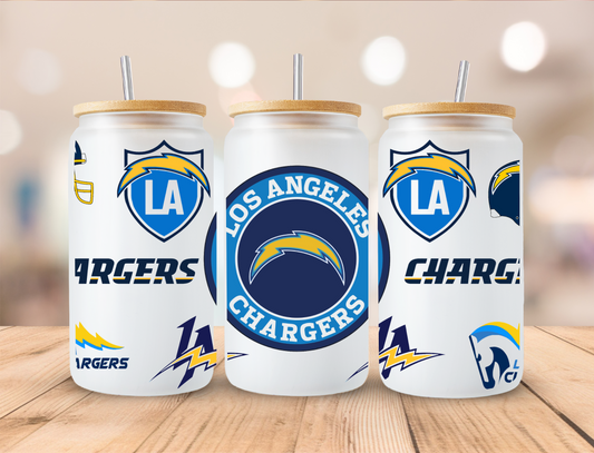 Football Chargers - 16oz Libby UV DTF Wrap