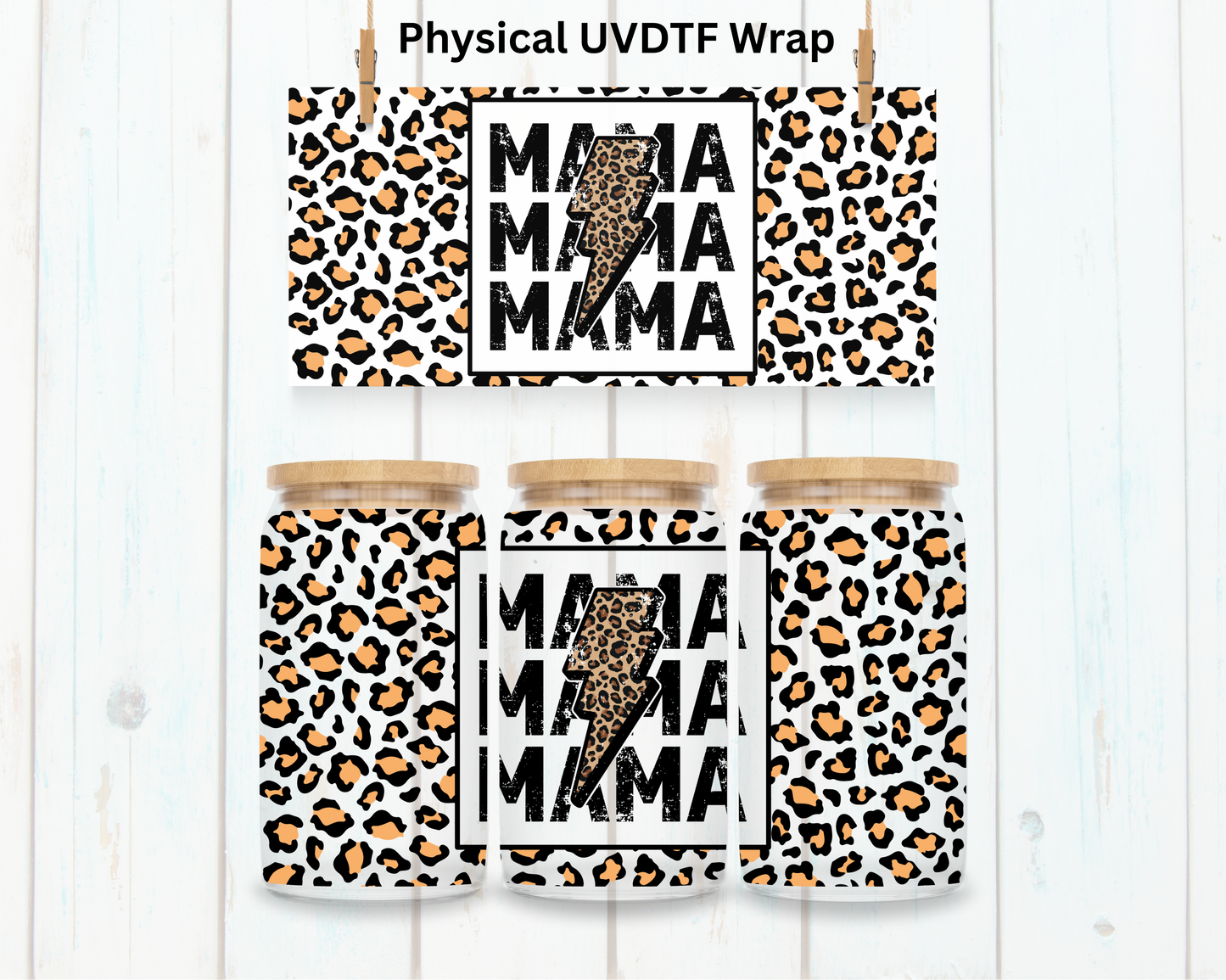 Mama Leopard Bolt - 16 oz / 20 oz Libby UV DTF