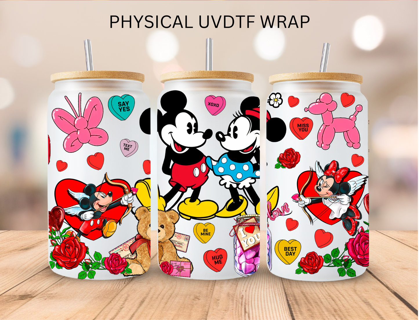 Mouse Crew Red Valentines Couple - 16 oz / 20 oz Libby UV DTF